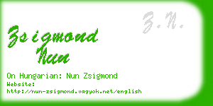 zsigmond nun business card